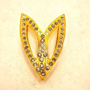 Vintage 1920's bakelite and rhinestone brooch